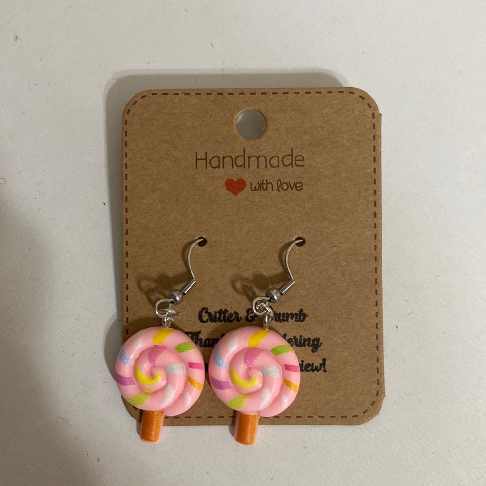 Handmade lollipop earrings